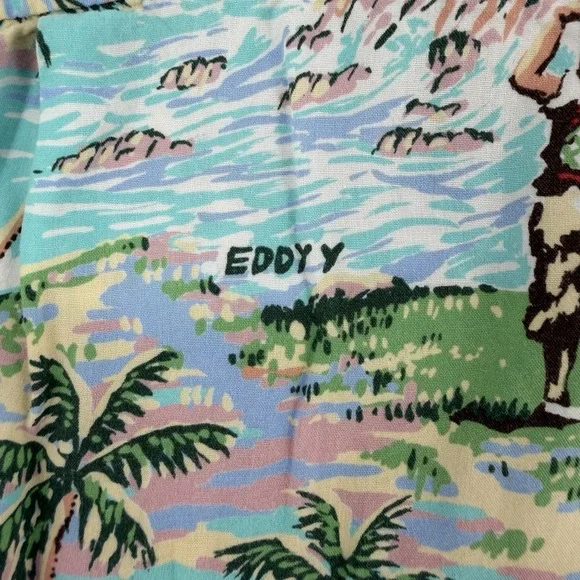 Reyn Spooner Art Eddy Y Golf AOP Hawaiian Vintage 90s Made Hawaii XL Extra Large - Picture 6 of 10